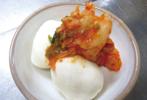 Cold tofu with kimchi