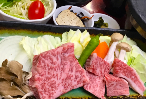 Hida beef dice steak stone-grilled set